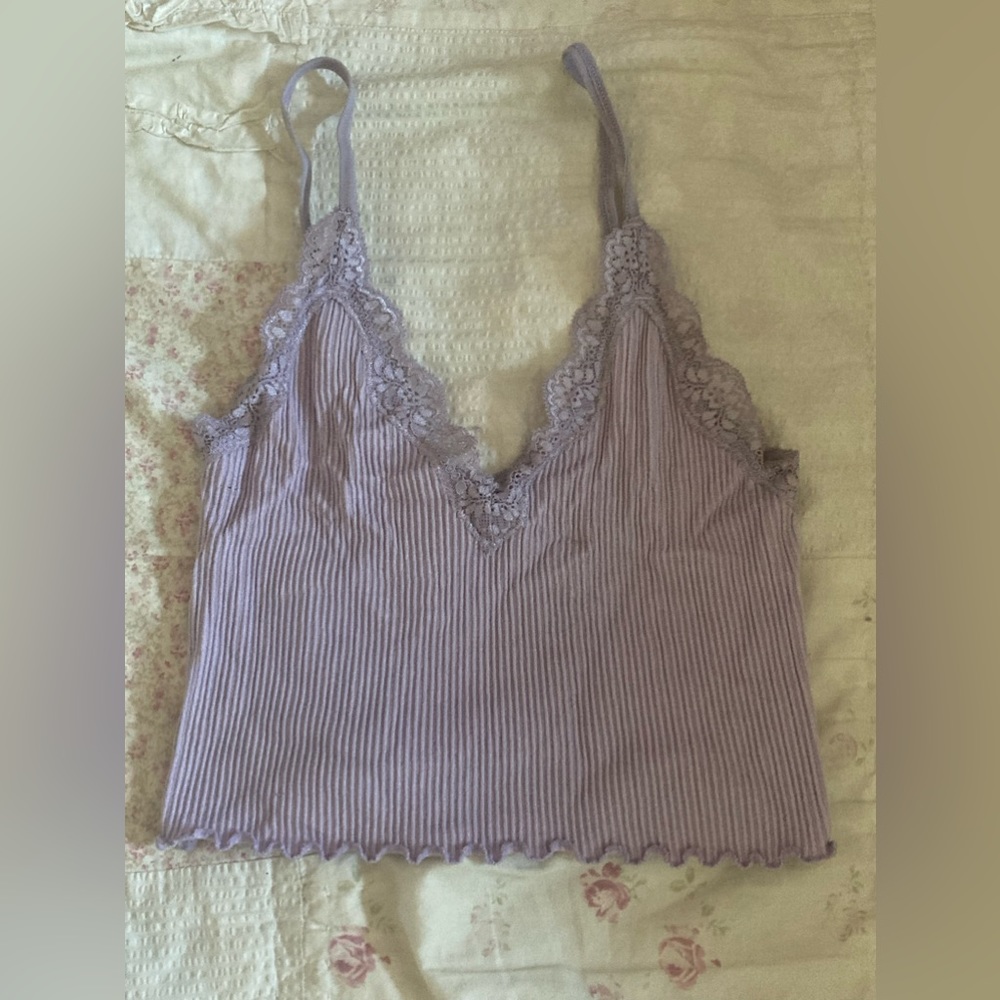 Purple lace tank top